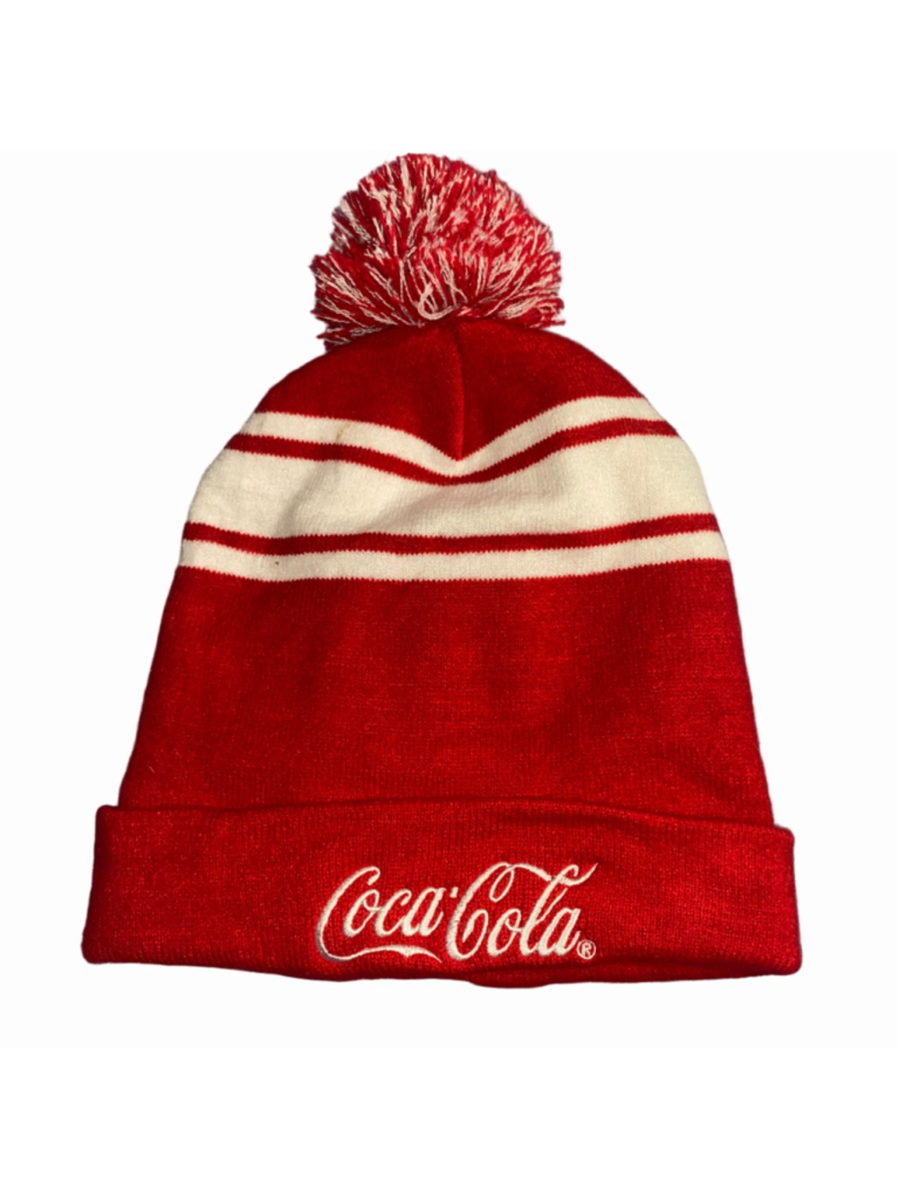 Sea World Coca Cola Red and White Pom Pom Beanie Hat One Size